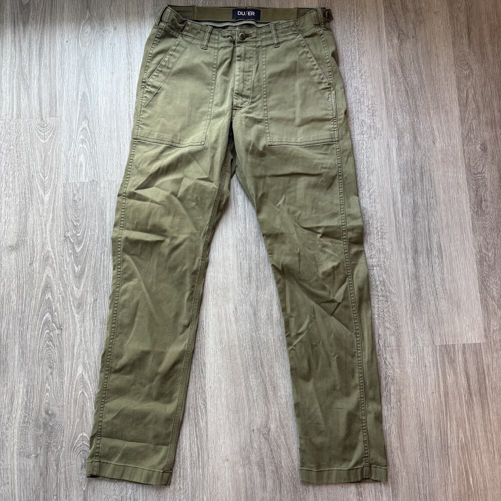 DU/ER Men's Pimlico Performance Pants Olive Green Utility Gorpcore 32x32